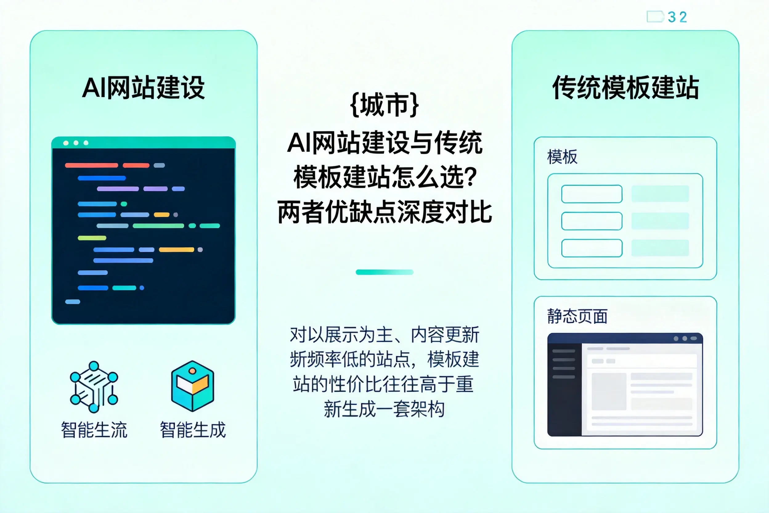 青岛AI网站建设与传统模板建站怎么选？两者优缺点深度对比