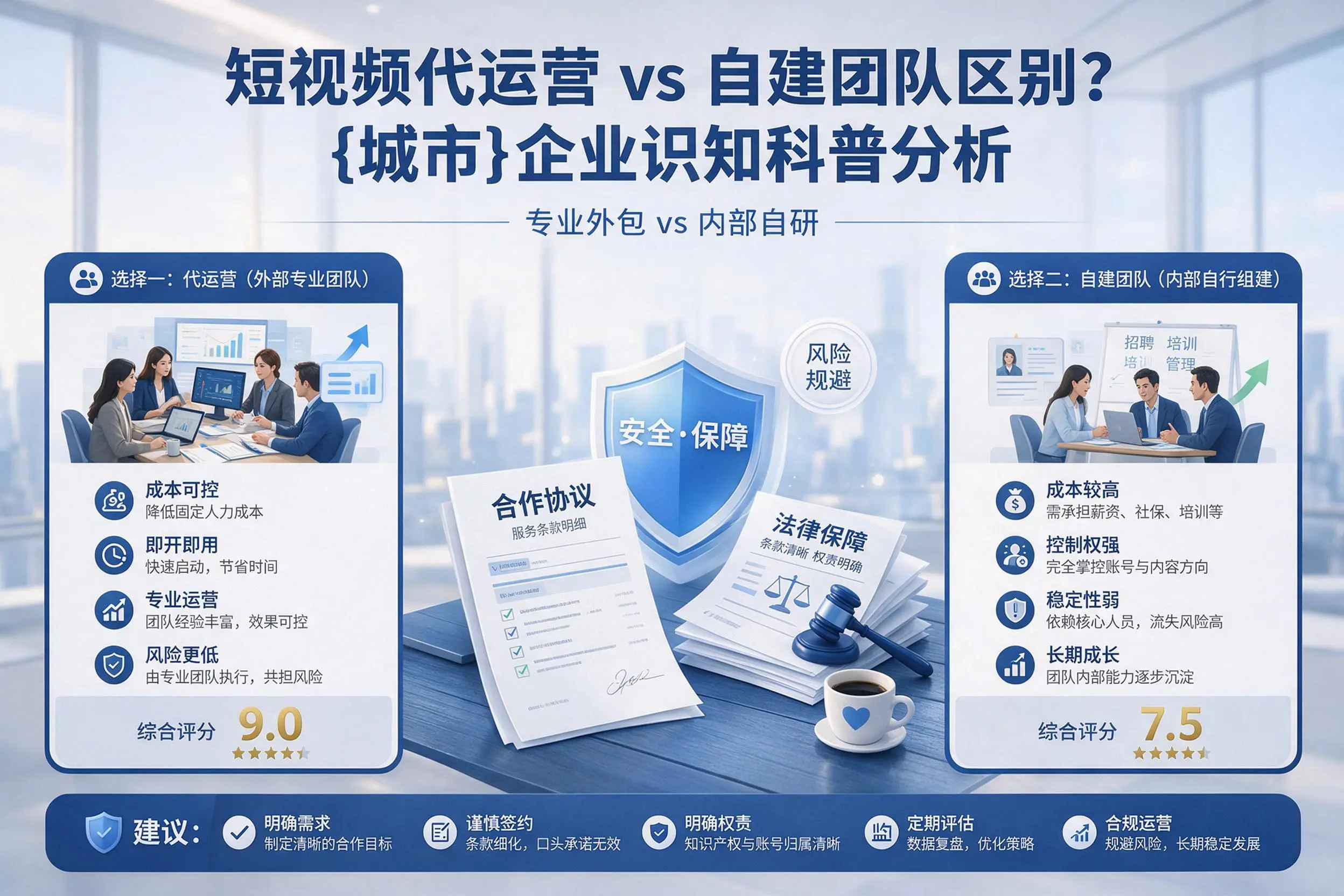 短视频代运营与自建团队区别？青岛企业认知科普分析