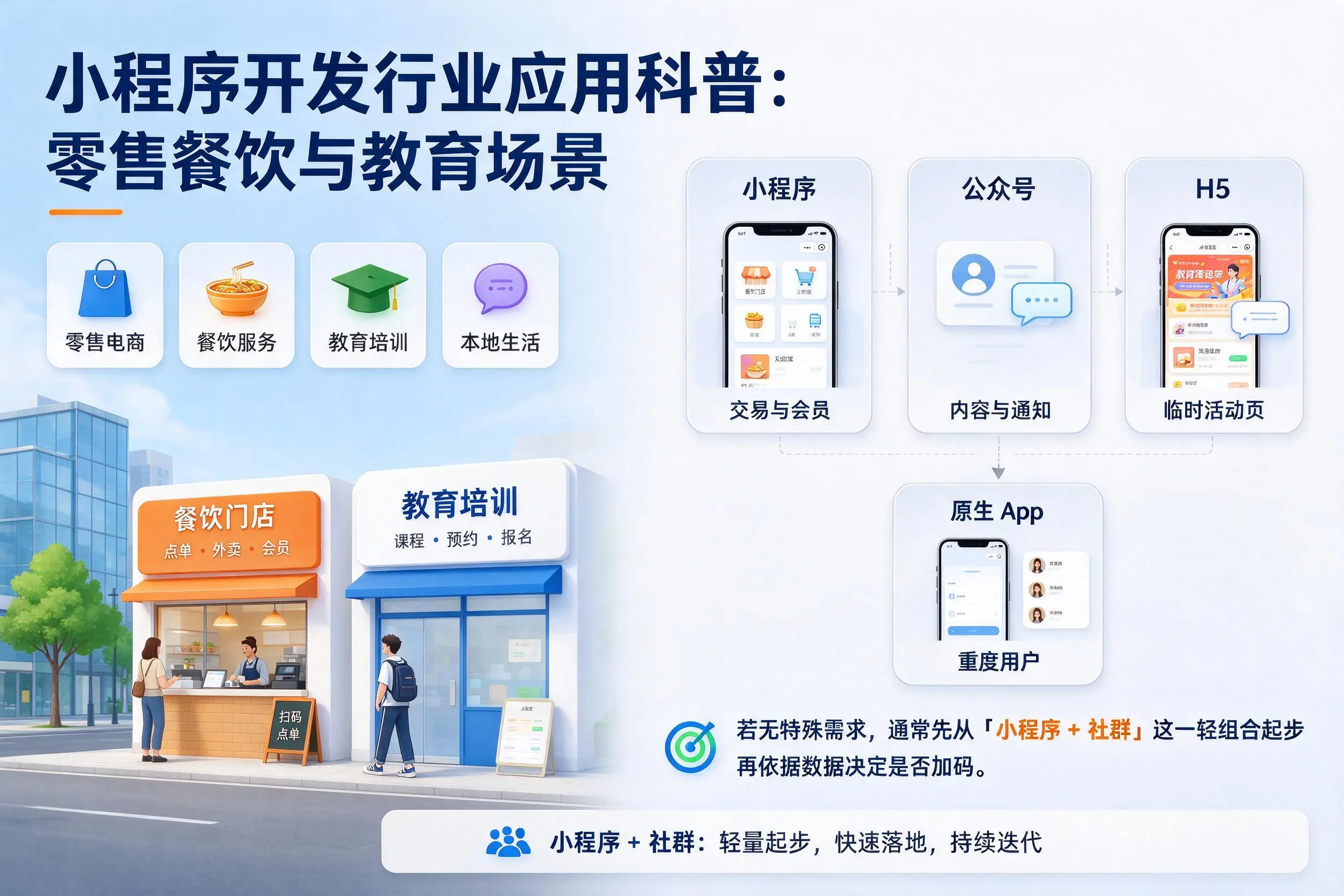 青岛小程序开发行业应用科普：零售餐饮与教育场景