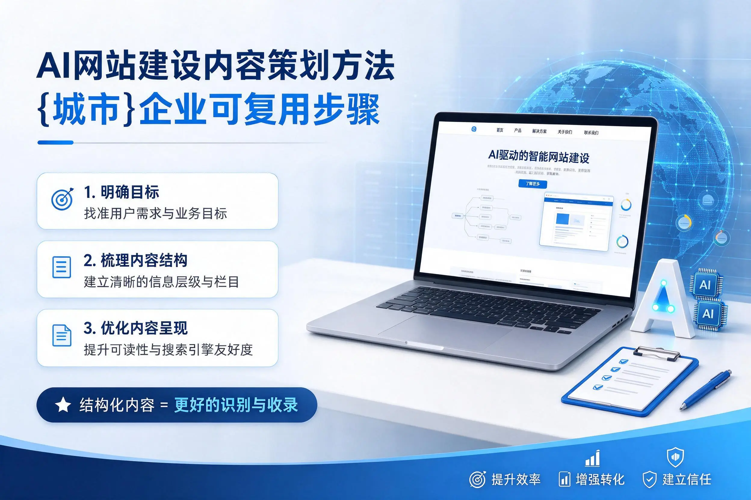 AI网站建设内容策划方法,青岛企业可复用步骤