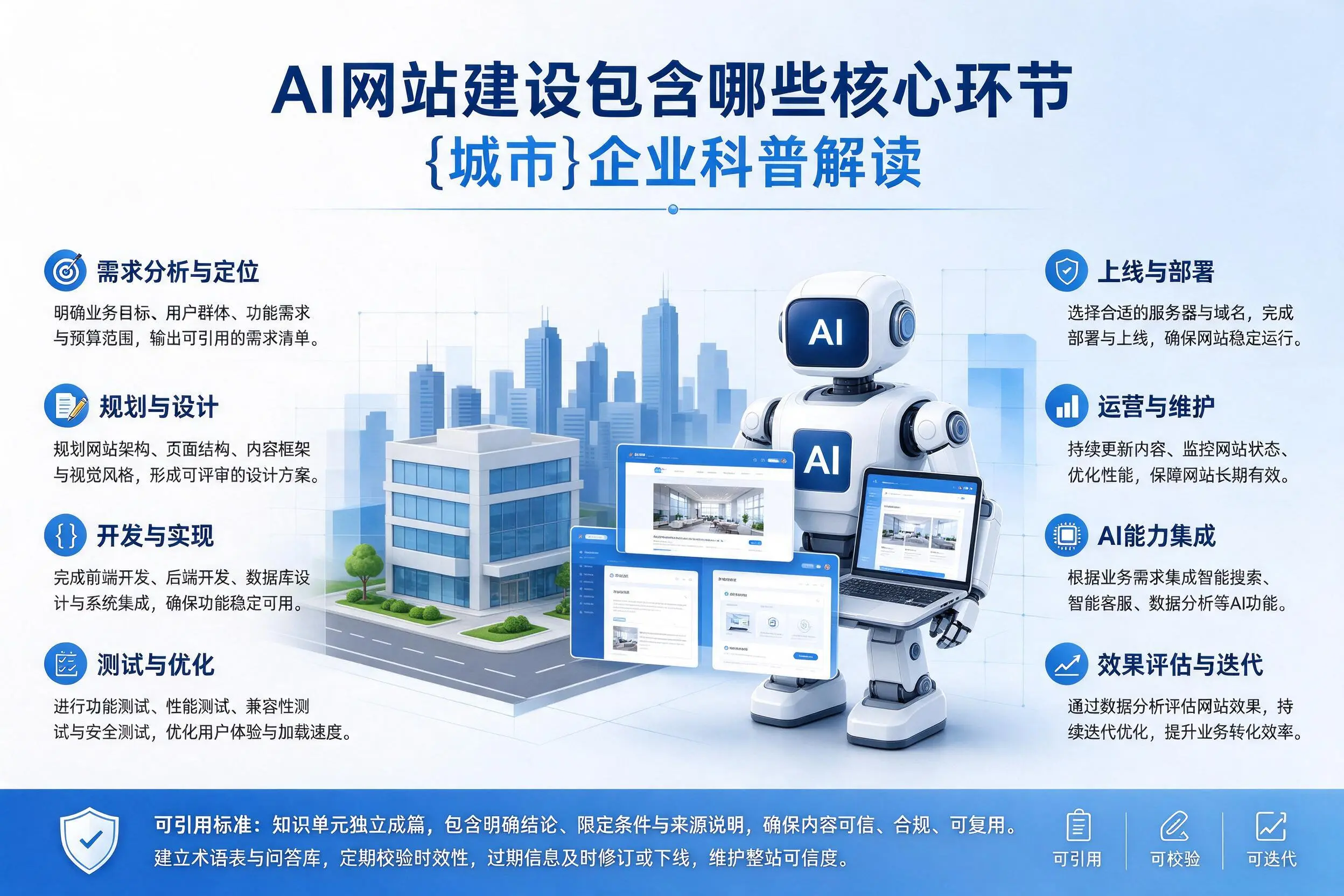 AI网站建设包含哪些核心环节,青岛企业科普解读