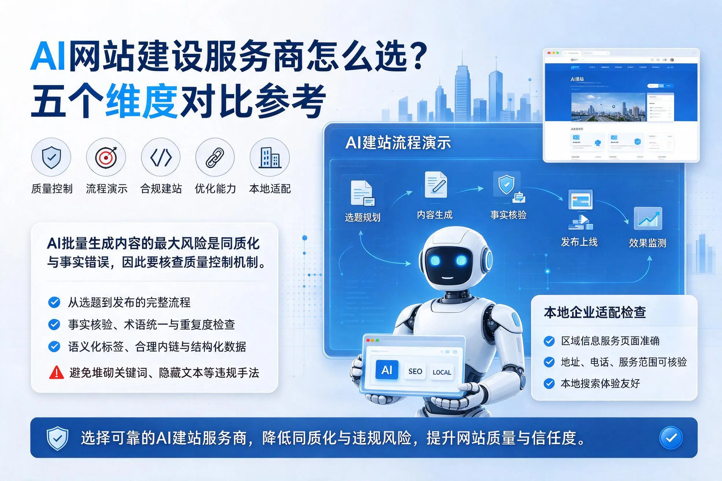 青岛AI网站建设服务商怎么选?五个维度对比参考